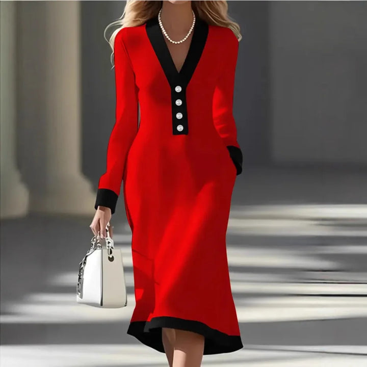 Margot Contrast Trim Midi Dress