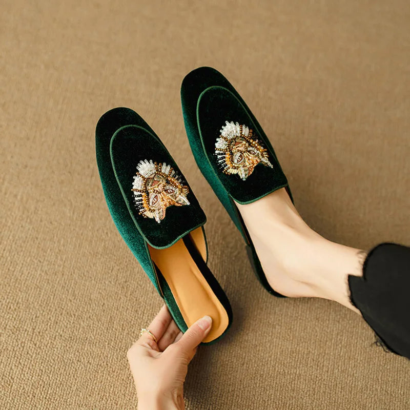 Delila Velvet Summer Mules