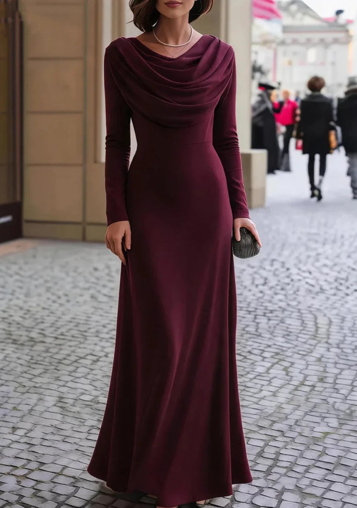 Talia Draped Neckline Maxi Dress