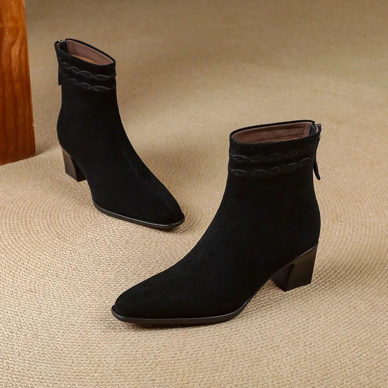 Teodora Square Toe Ankle Boots