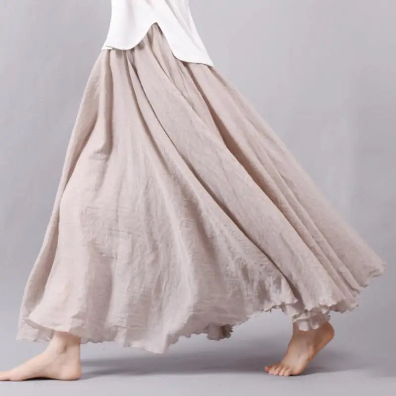 Lunara A-Line Flowy Linen Skirt