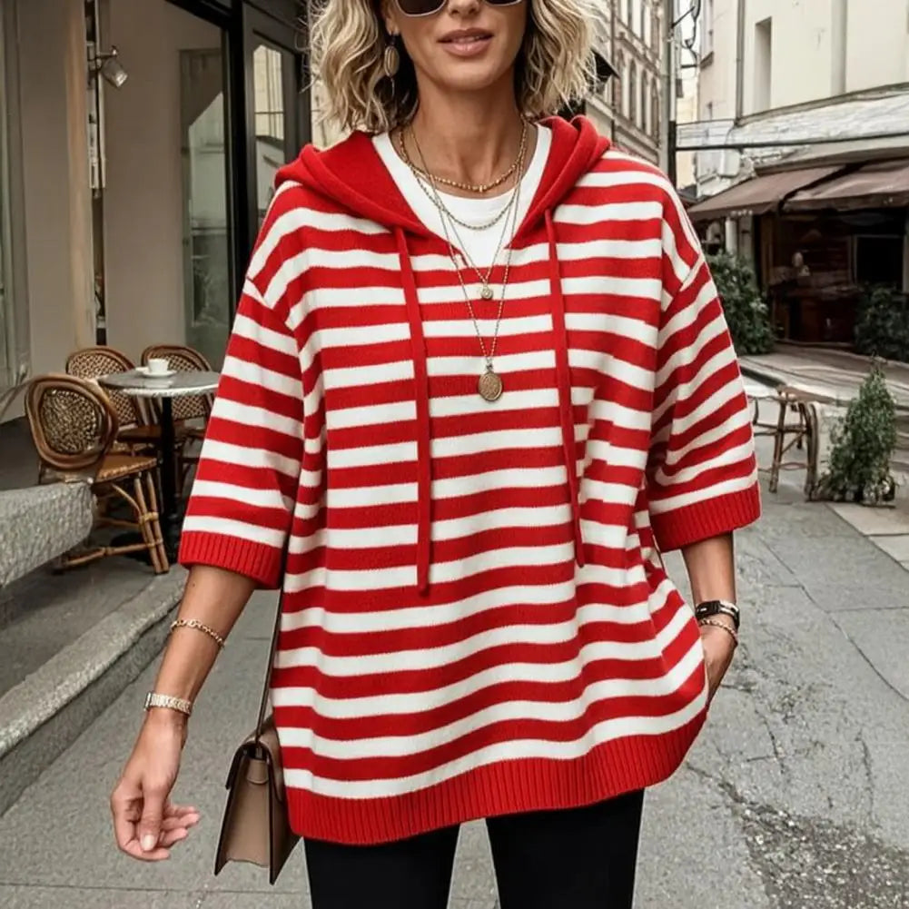 Halston Drawstring Hood Sweater