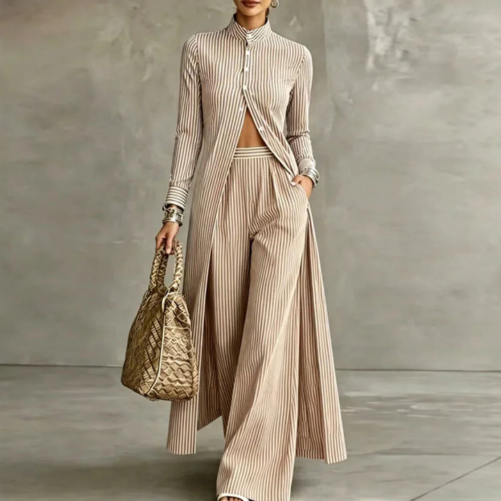 Yvette Striped Two Piece Set