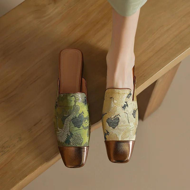 Ortega Floral Embossed Mules