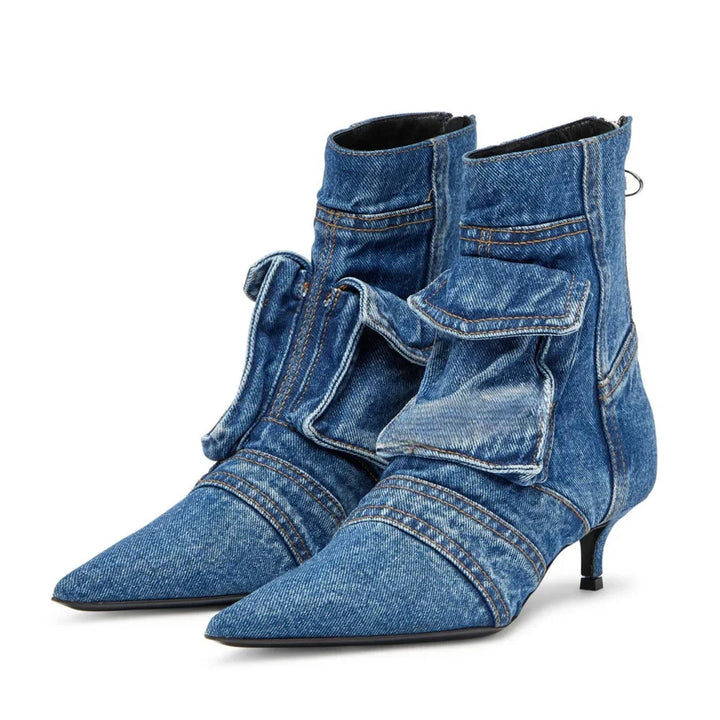 Sharon Denim Pocket Boots