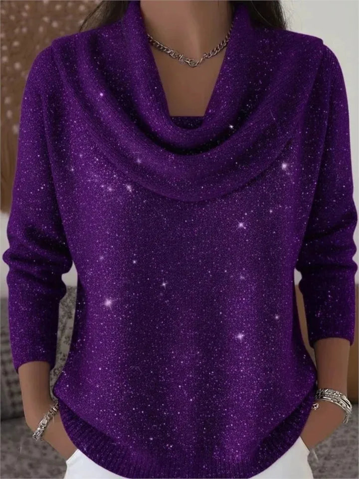 Laureen Cowl Neck Shimmer Sweater