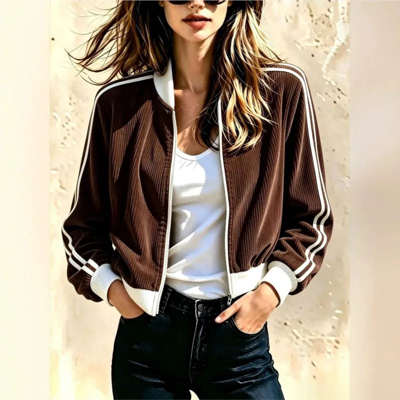 Winifred Ribbed Bomber Jacket