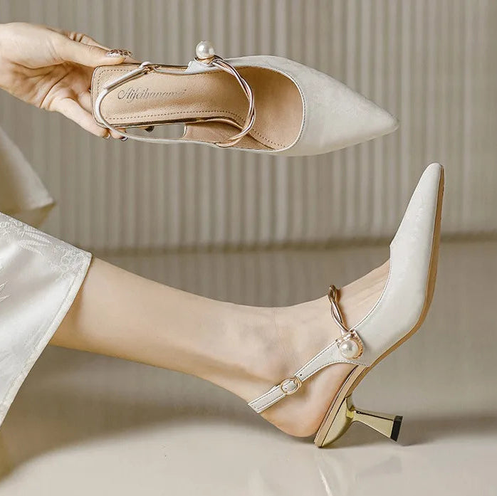 Penelope Satin Kitten Heels