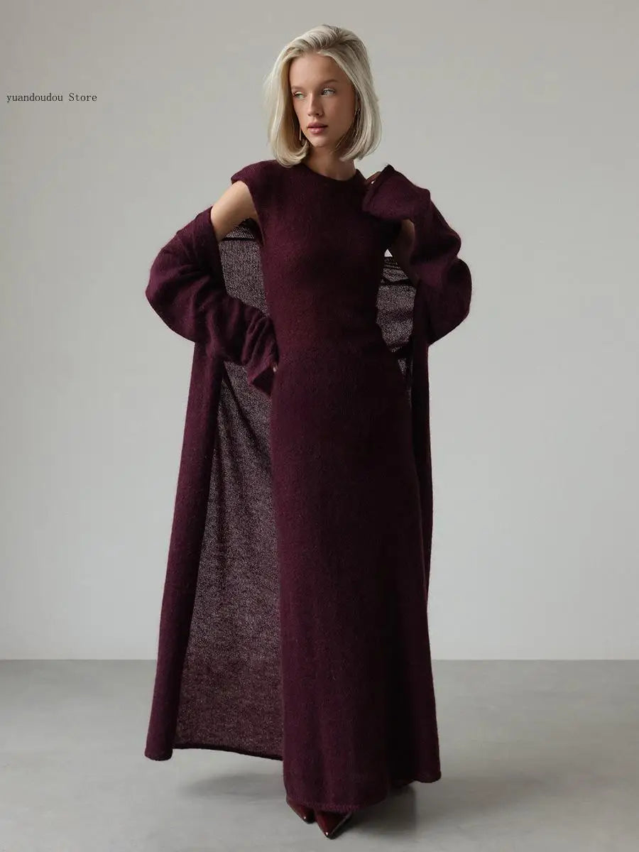 Solaris Ribbed Knit Sweater Dress Set