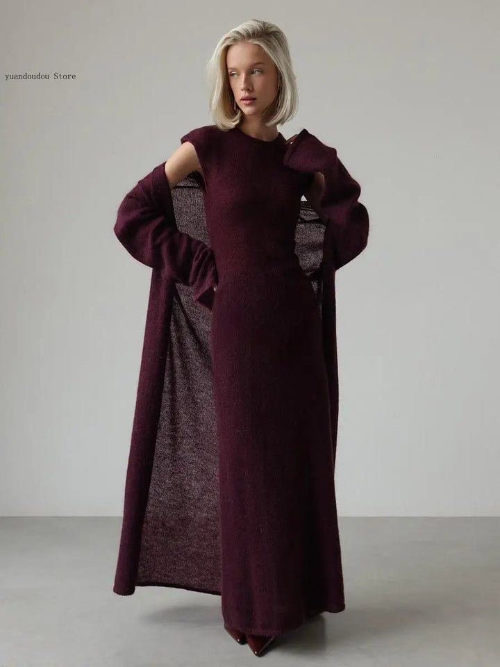 Solaris Ribbed Knit Sweater Dress Set
