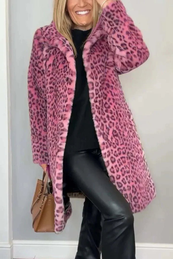 Bianca Turn Down Leopard Coat