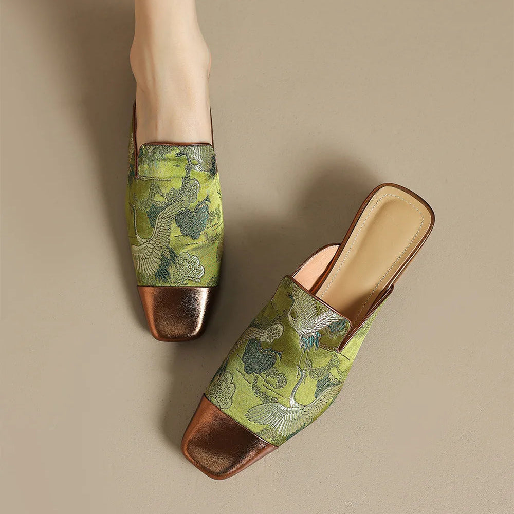 Ortega Floral Embossed Mules