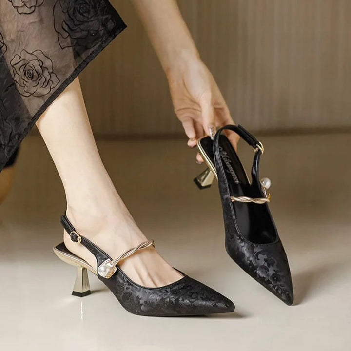 Penelope Satin Kitten Heels