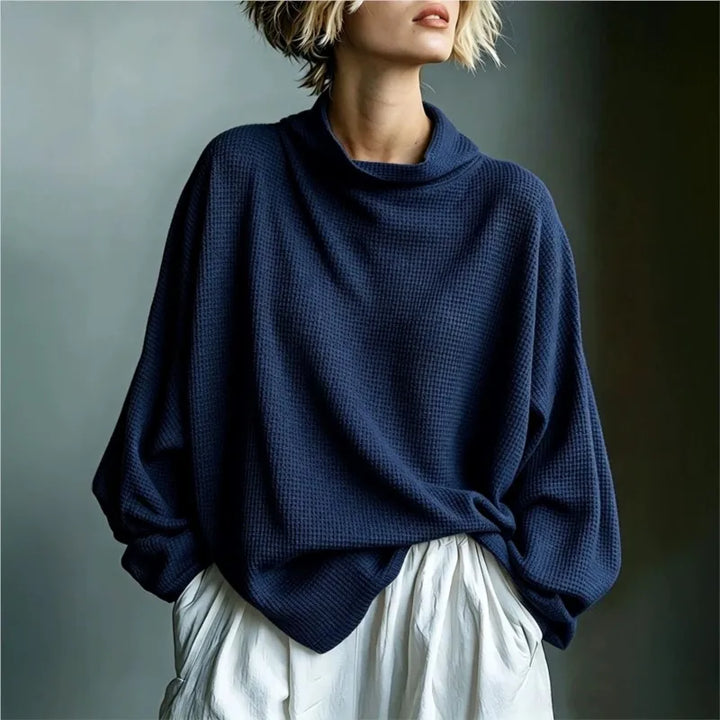 Elena Waffle Knit Funnel Top