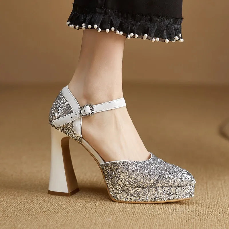 Vitoria Sparkle Platform Pumps