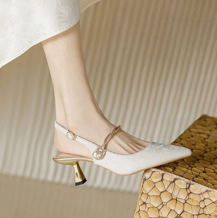 Penelope Satin Kitten Heels