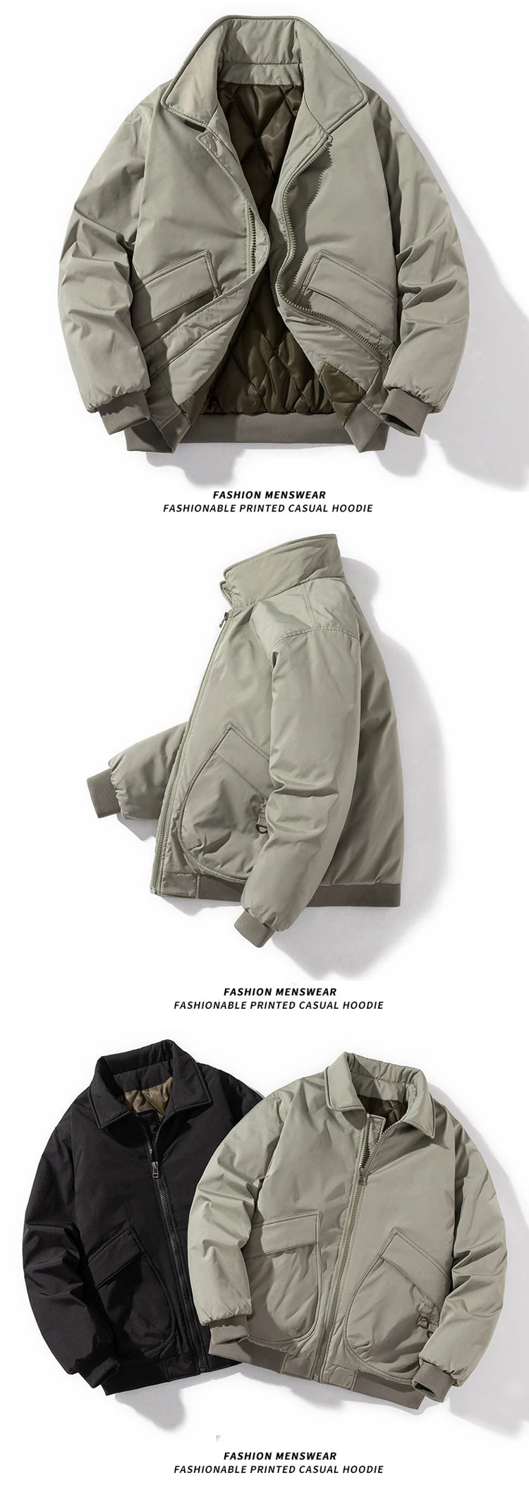 Autumn Winter Jackets Men Solid Bomber Jacket Men Military Vintage Retro Motorcycle Jacket Casual Parkas Windbreaker Pocket Male