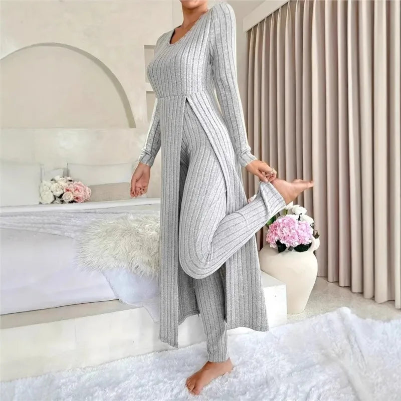 Dulcie Ribbed Lounge Two Piece Set