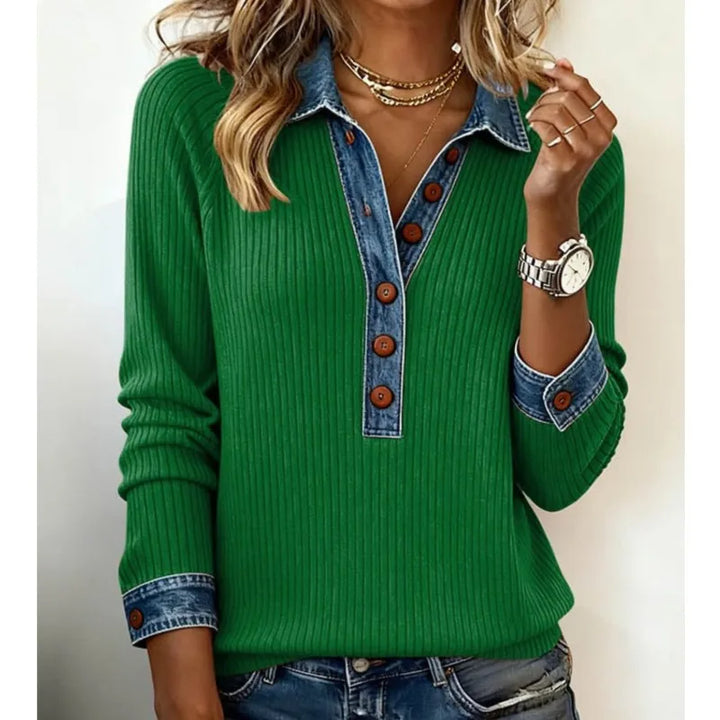 Marlena Denim Trim Pullover