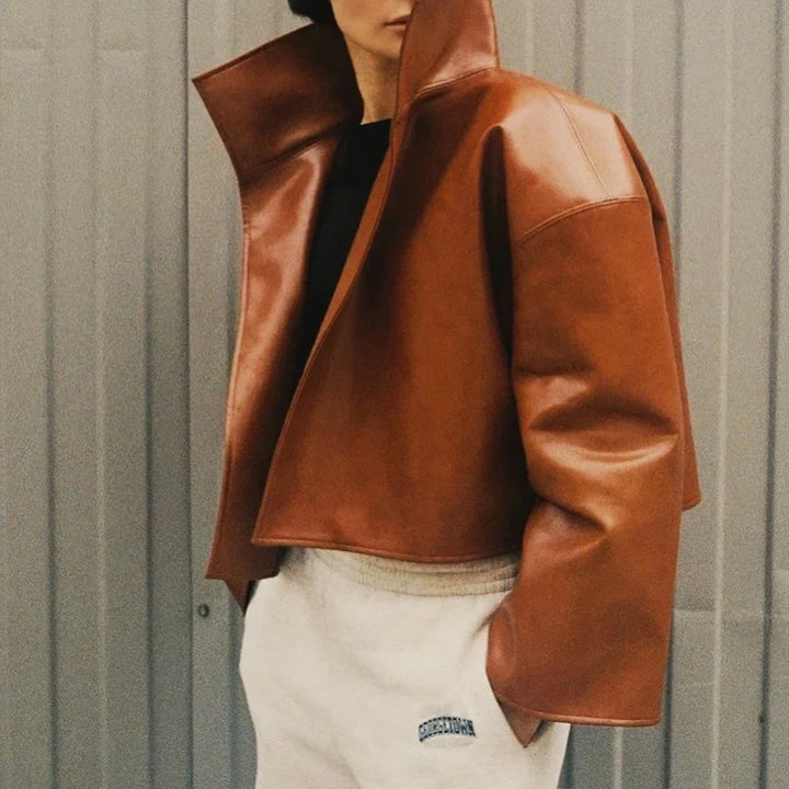 Calloway Cropped Leather Jacket