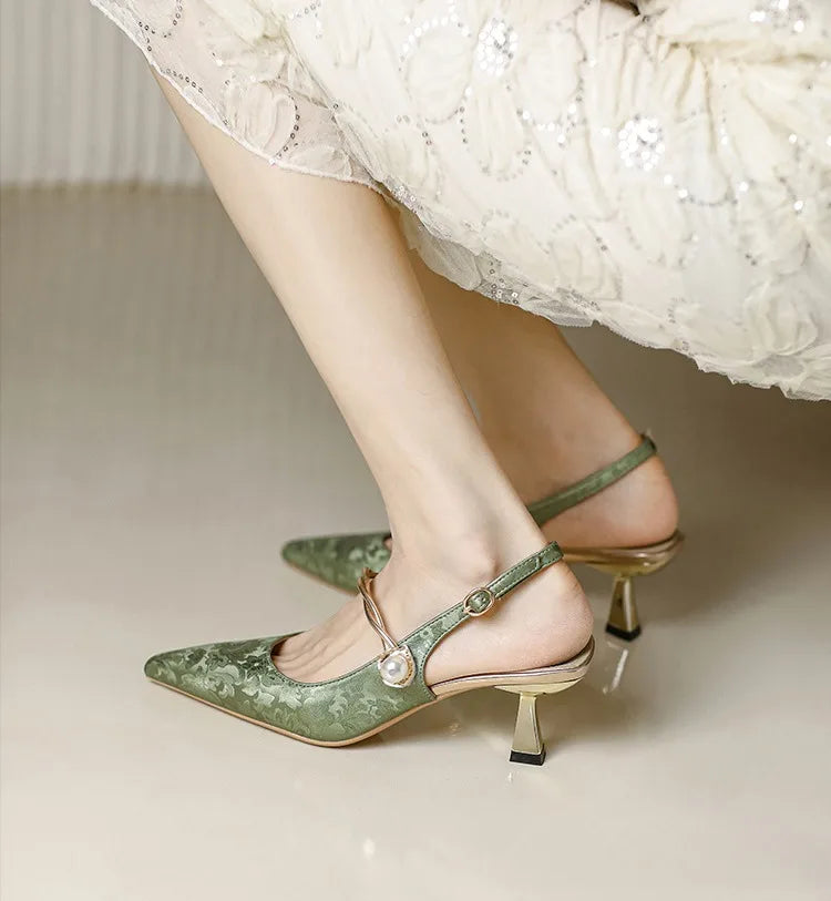 Penelope Satin Kitten Heels