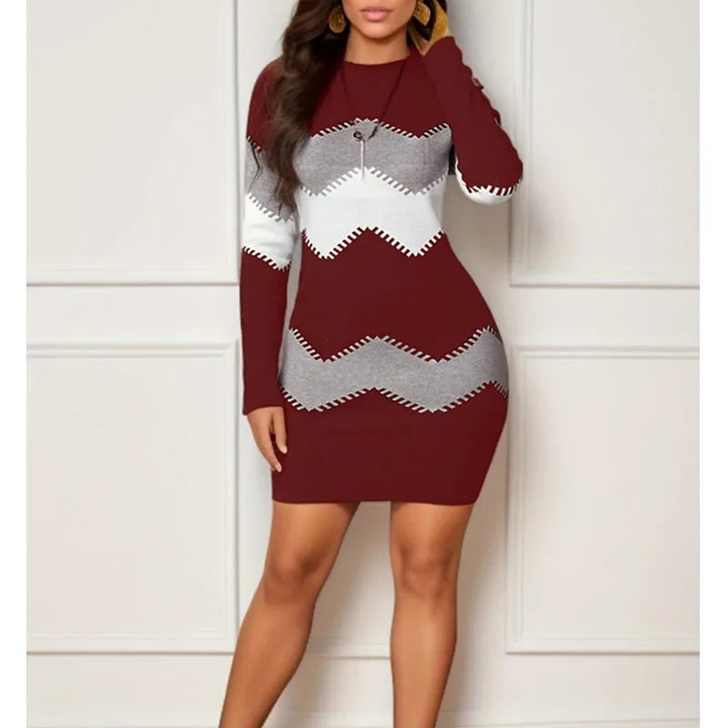 Maren Chevron Knit Dress