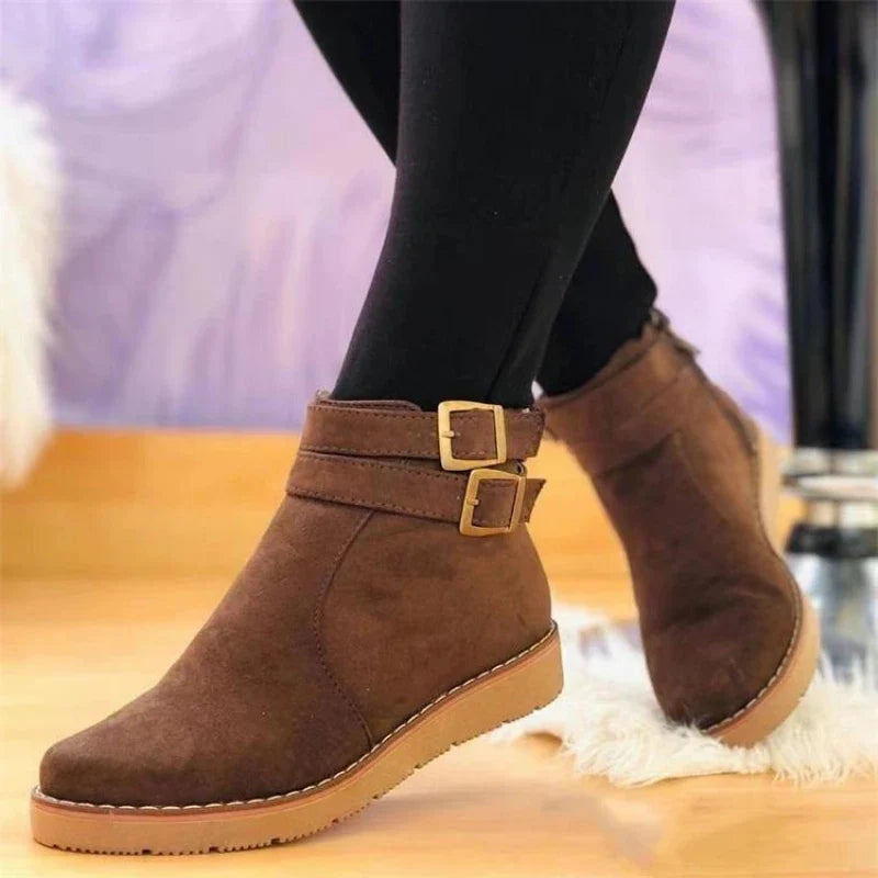 Marcelle Buckle Strap Ankle Boots
