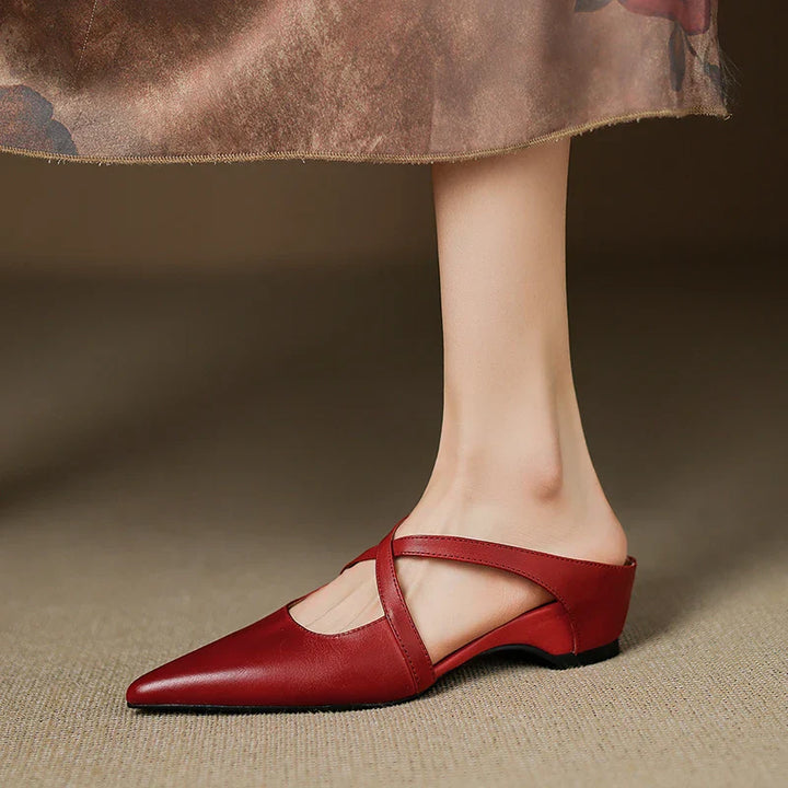 Lorena Genuine Leather Mules