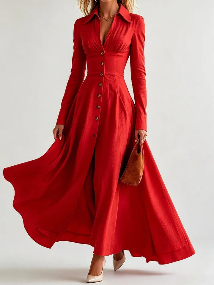 Clemence Button Front Maxi Dress