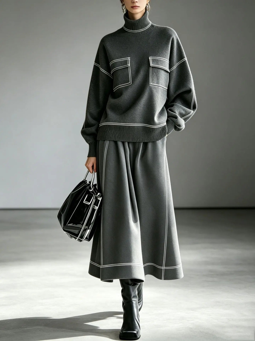 Marlene Turtleneck Skirt Set