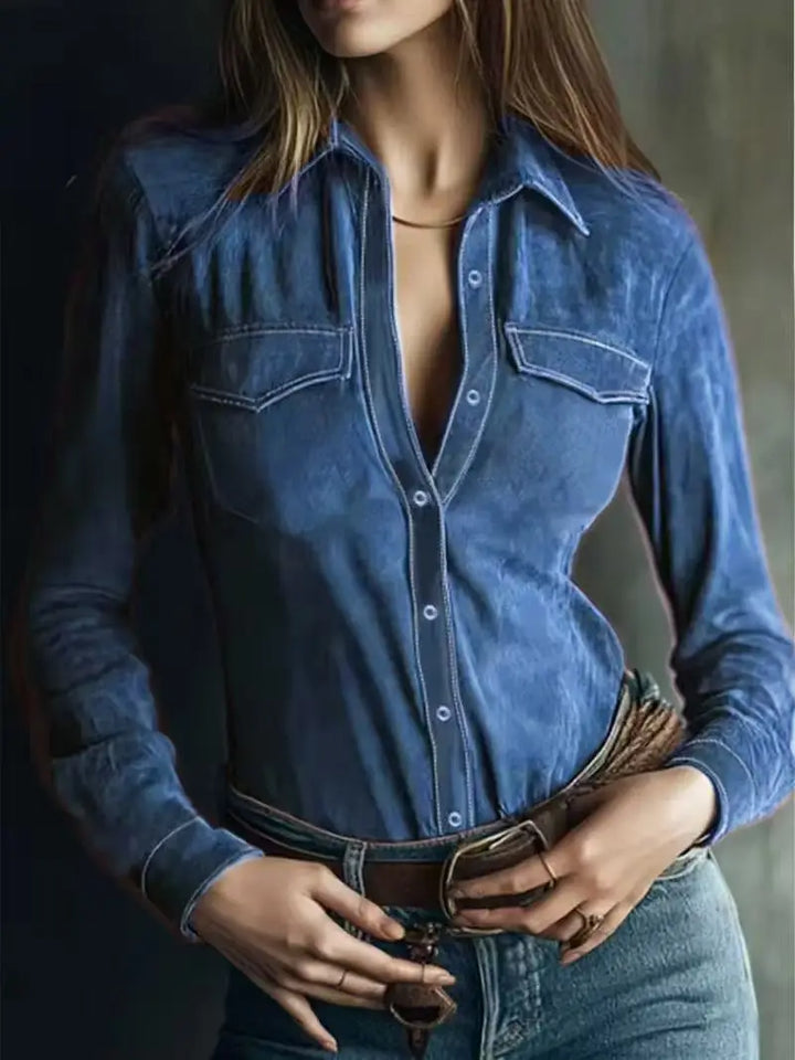 Sawyer Suede Collar Blouse