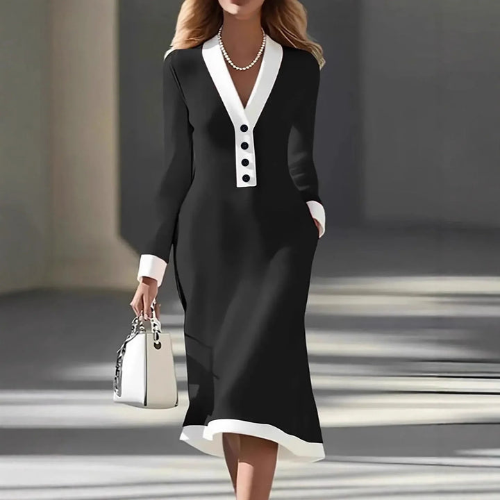 Margot Contrast Trim Midi Dress