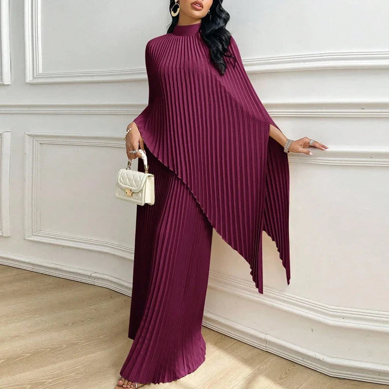 Larkspur Pleated Draped Cape Set