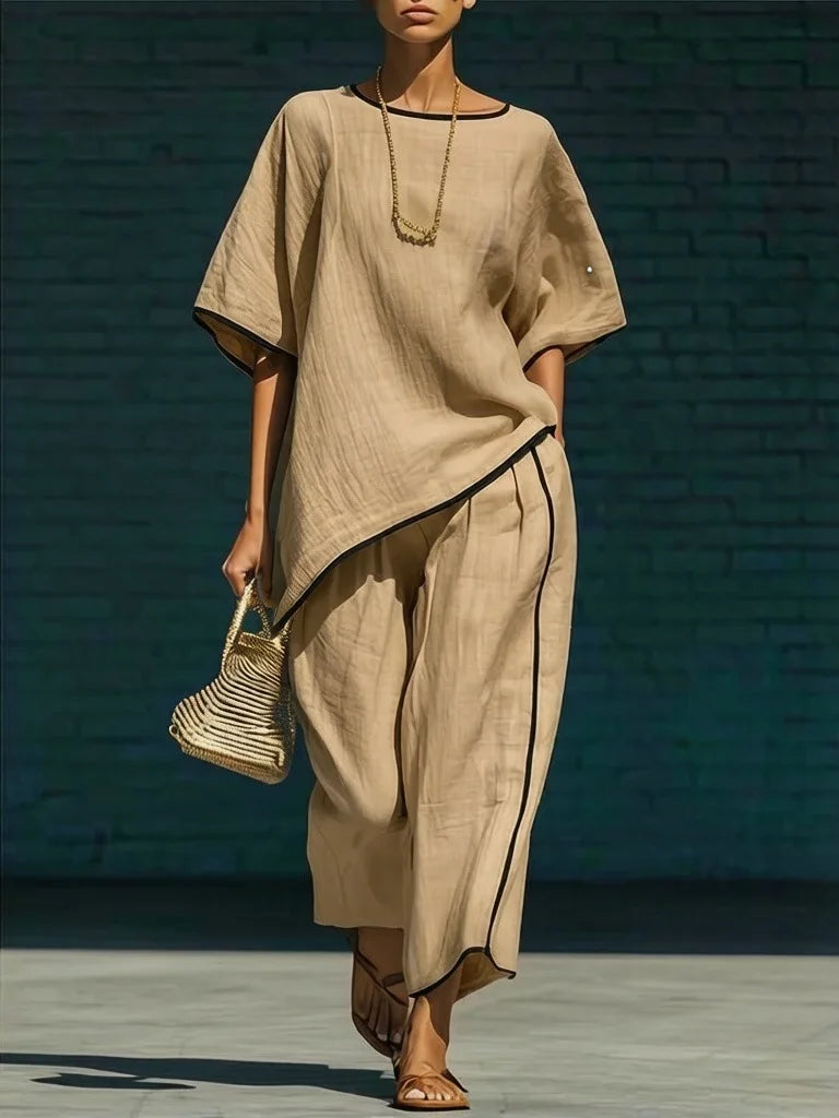 Phoebe Linen Cropped Pant Set