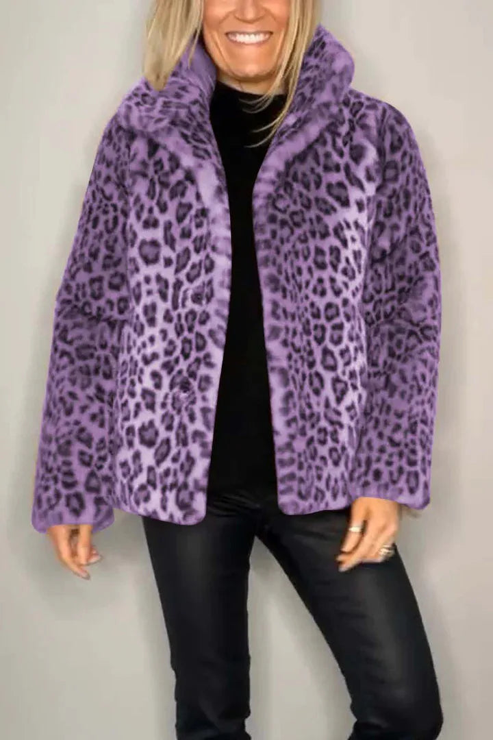 Bianca Turn Down Leopard Coat
