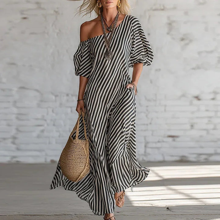 Iris One Shoulder Puff Sleeve Dress