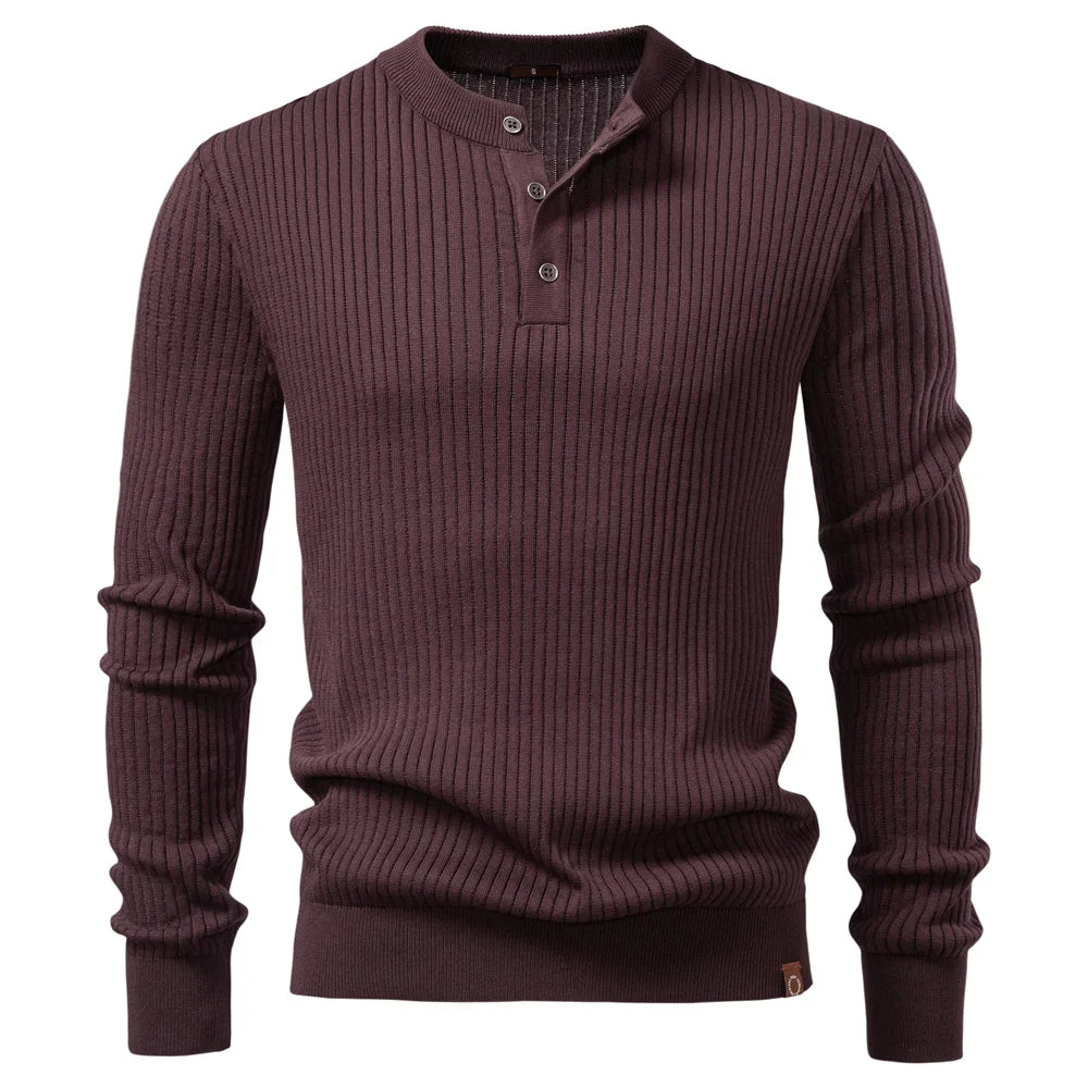 Garrett Ribbed Knit Henley