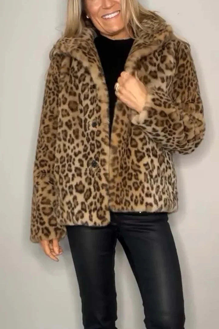 Bianca Turn Down Leopard Coat