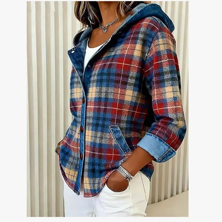 Karen Contrast Plaid Jacket