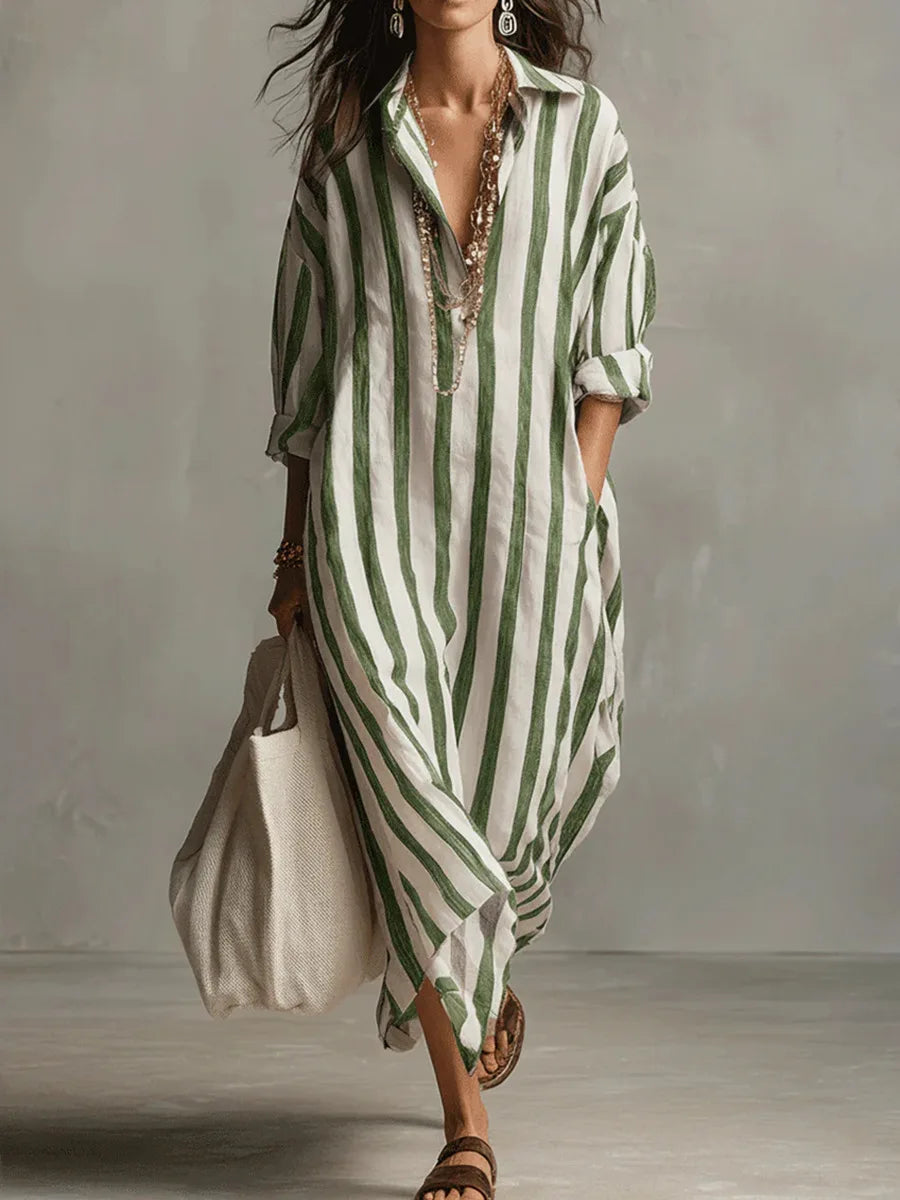 Faye Linen Long Shirt Dress