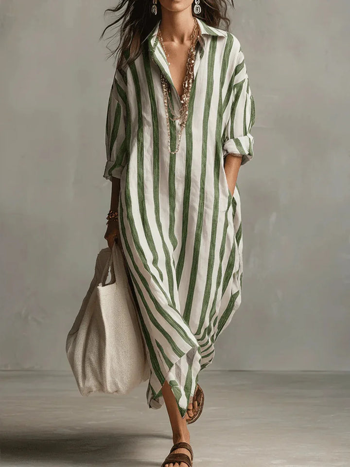 Faye Linen Long Shirt Dress