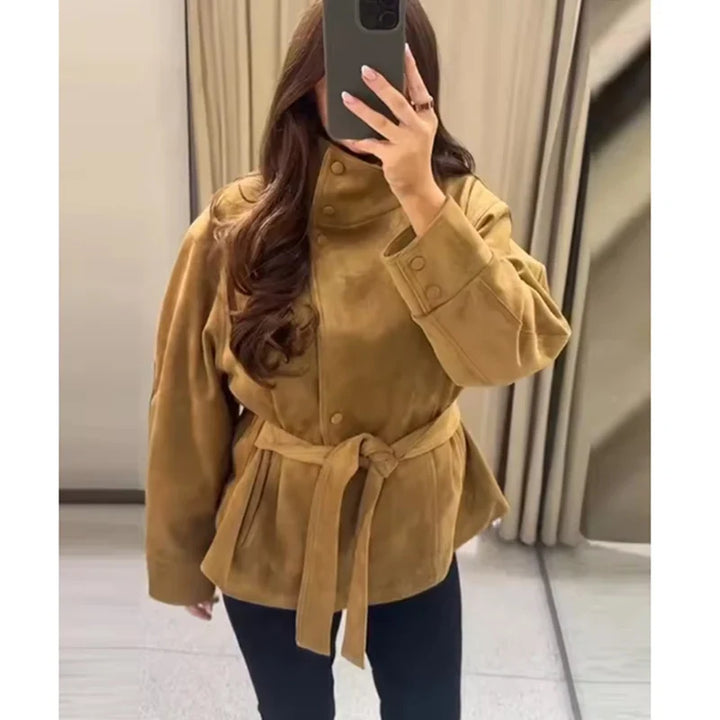 Delphine Belted Funnel Jacket