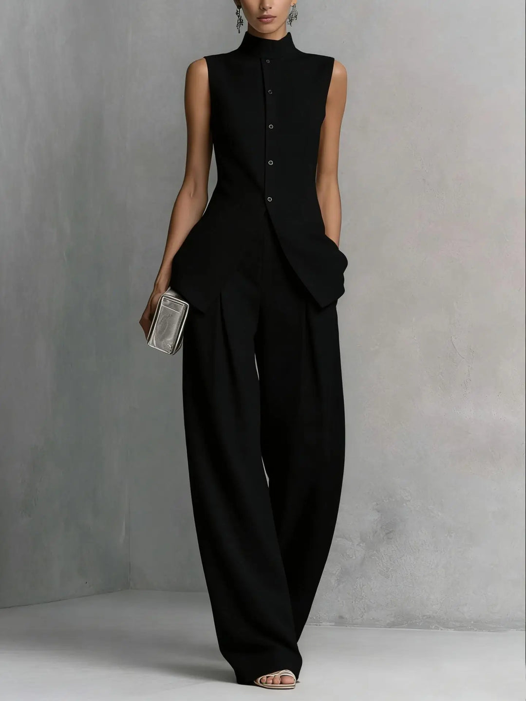 Viola Sleeveless Linen Pant Set