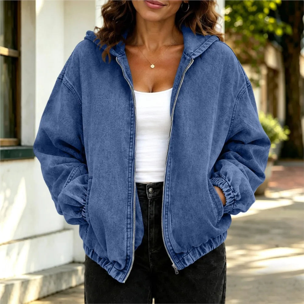 Sabeline Hooded Denim Jacket