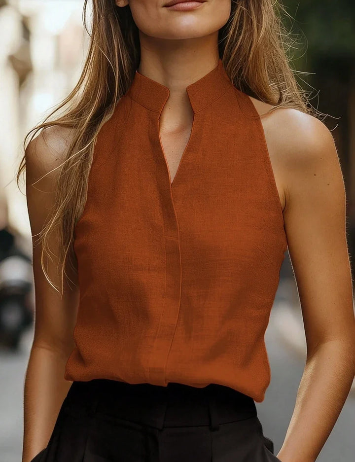 Eliana Sleeveless Linen Blouse