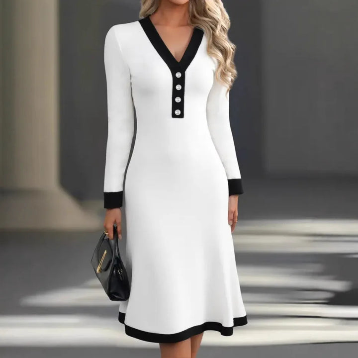 Margot Contrast Trim Midi Dress