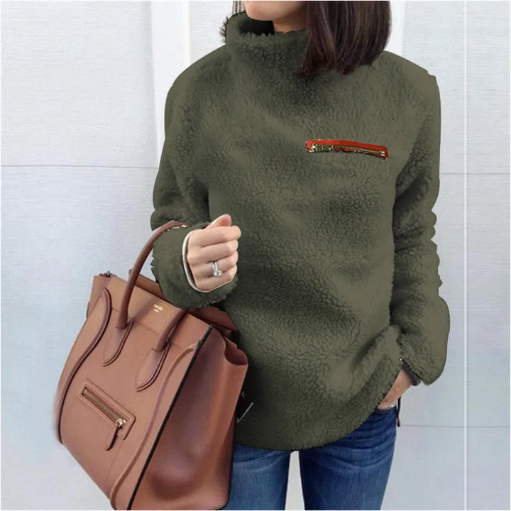 Honora Sherpa Turtleneck Top