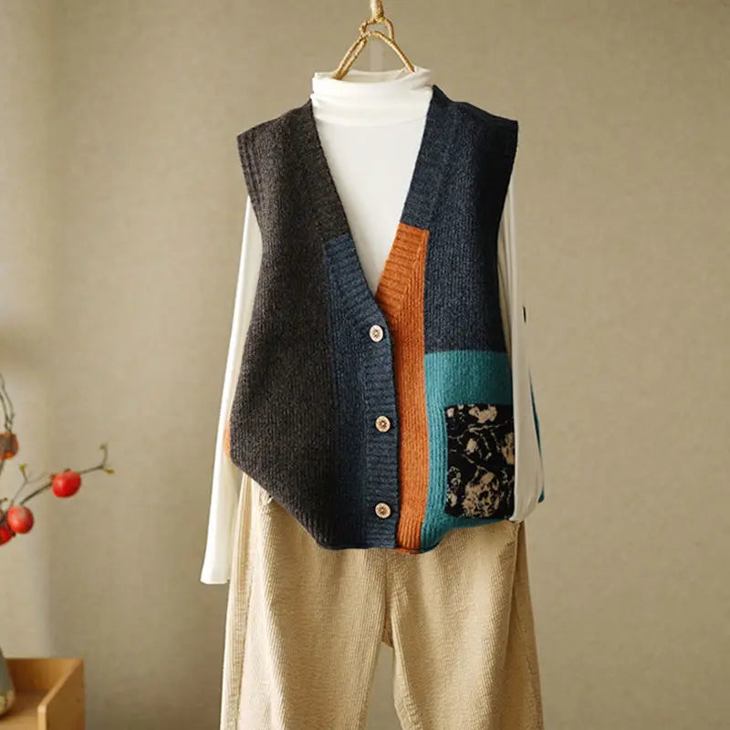 Araminta Patchwork Knit Vest