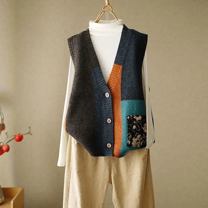 Araminta Patchwork Knit Vest