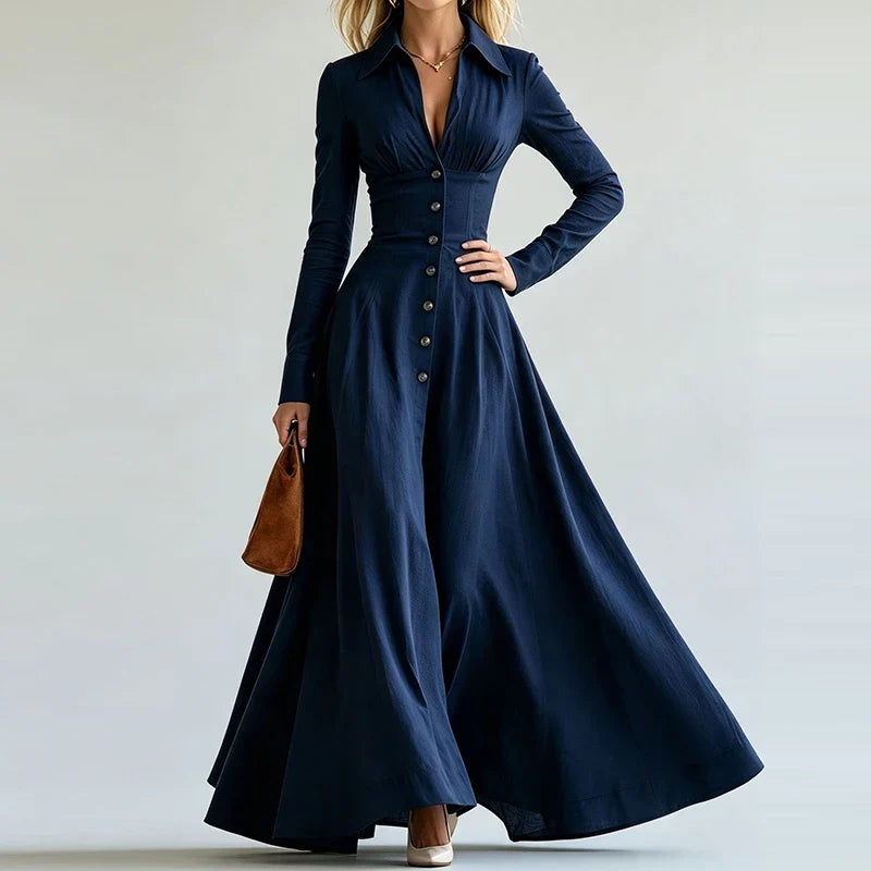 Clemence Button Front Maxi Dress